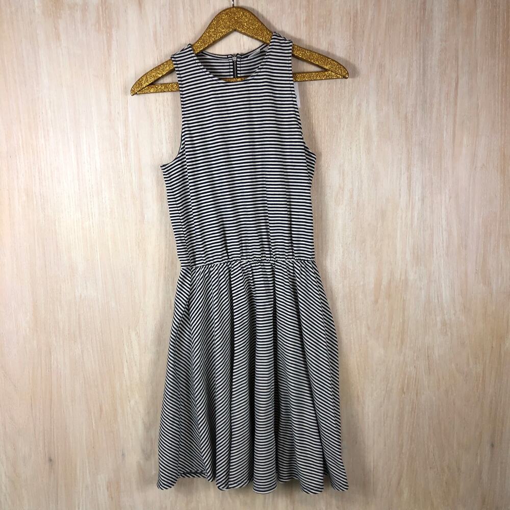 NWT Gap Zipper Back Sleeveless Navy Stripe Casual Everyday Mini Dress Size XS